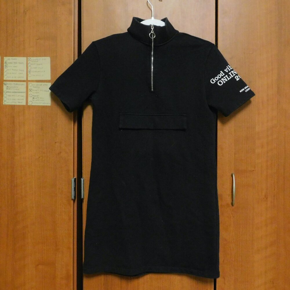 Boxy Techwear Turtleneck Dress